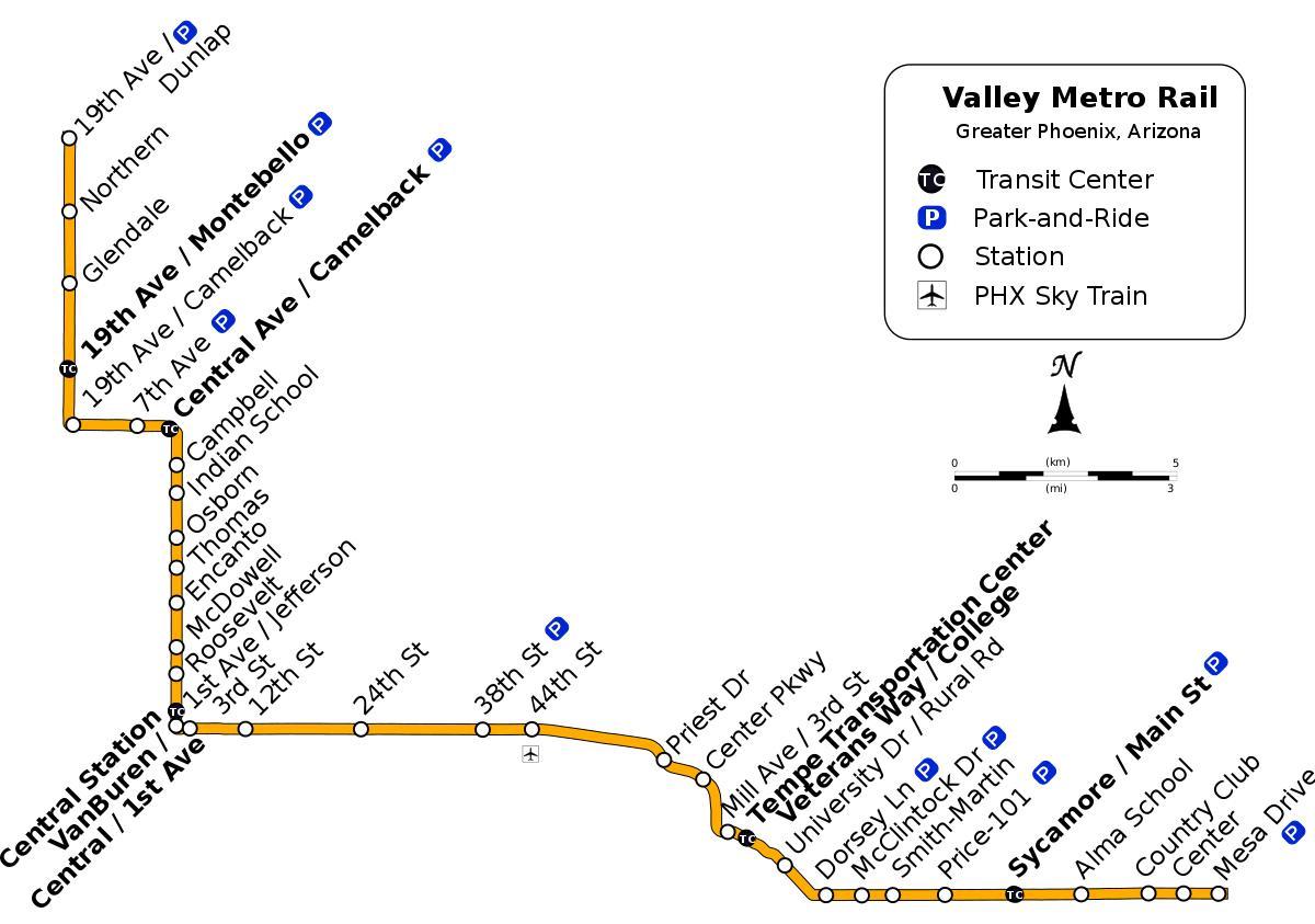 घाटी मेट्रो मार्ग नक्शे