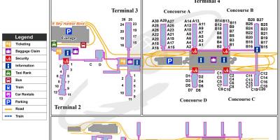 स्काई हार्बर हवाई अड्डे के टर्मिनल का नक्शा