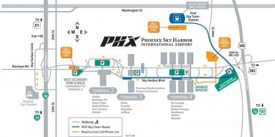 स्काई हार्बर हवाई अड्डे के पार्किंग का नक्शा